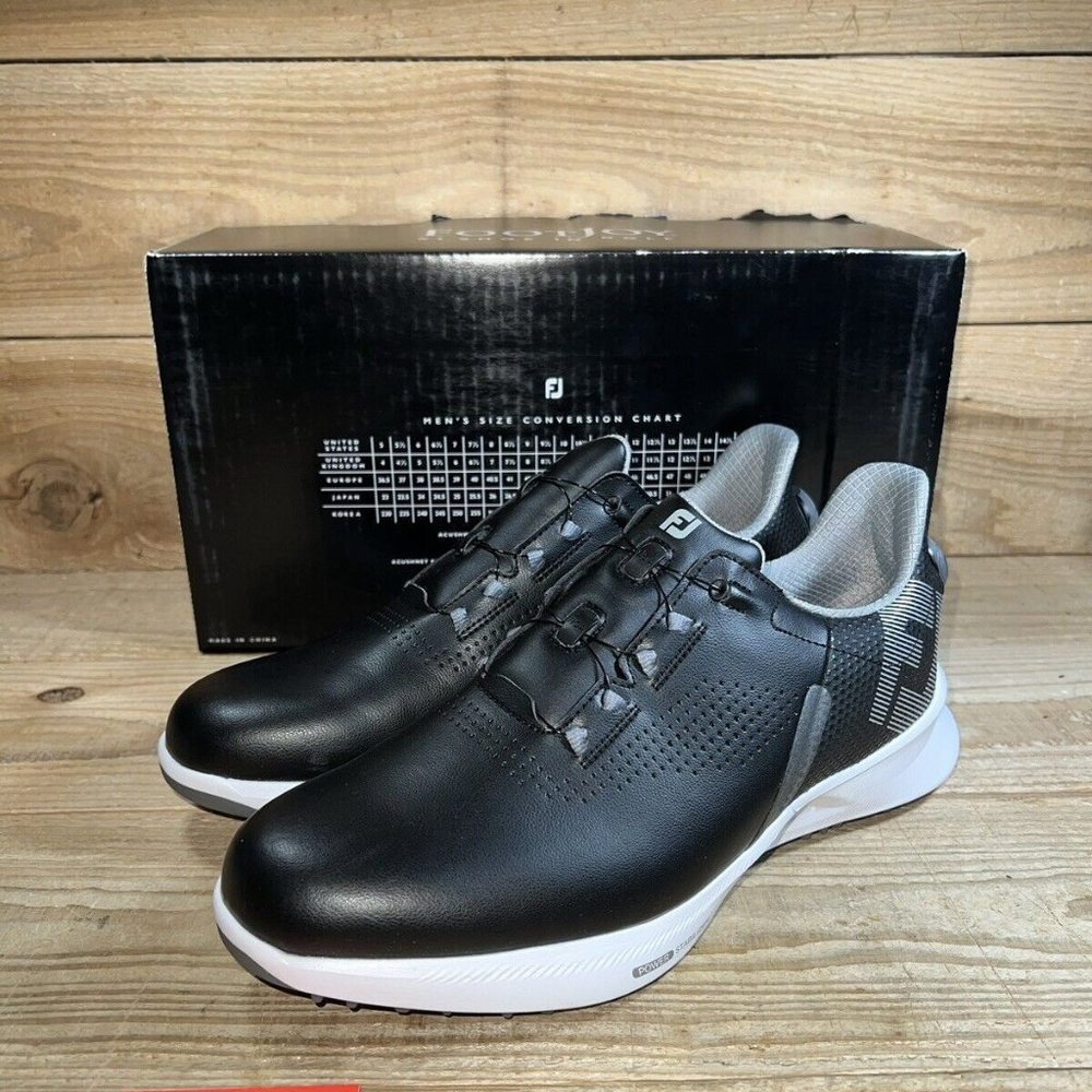 NEW: SZ 8: FootJoy Men's FJ FUEL BOA Golf Shoes Black/White: 55449J
